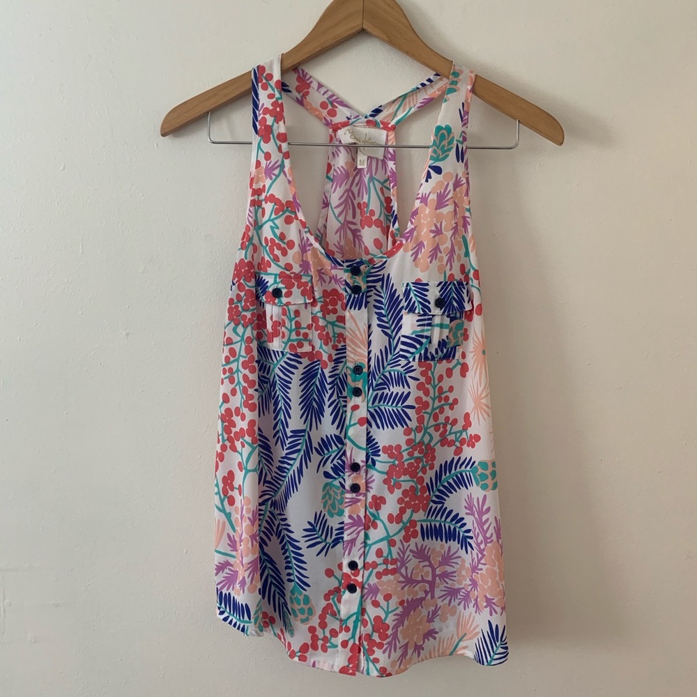 Yumi Kim Myla silk tank- floral pattern